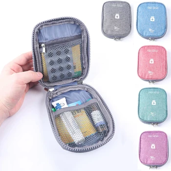 

Travel Small First Aid Kit Organizer Bag For Pill Splitters Portable Storage Package Drug Emergency Medicine Divider Pouch Box