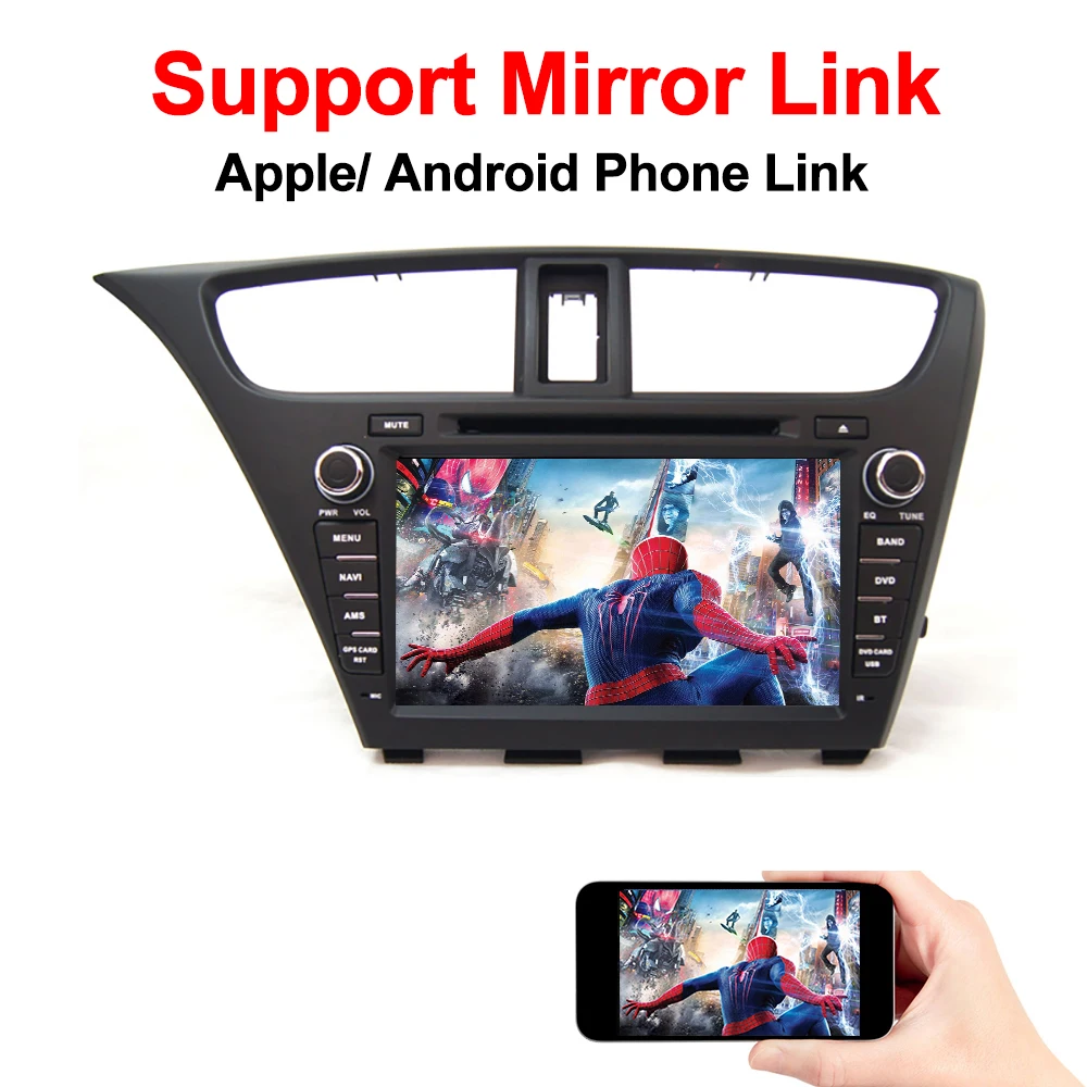 YAZH Android 9 0 Автомобильный DVD плеер для Honda Civic Hatch Back 2013 2014 2015 Авто Радио Bluetooth 5 SWC AUX 32