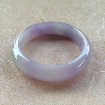

Natural Burmese Jadeite 54-64mm Light Purple Bracelet Elegant Princess Jewelry Best Gift