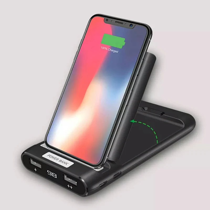 Беспроводной внешний аккумулятор 10000 мАч зарядное устройство для iPhone Huawei