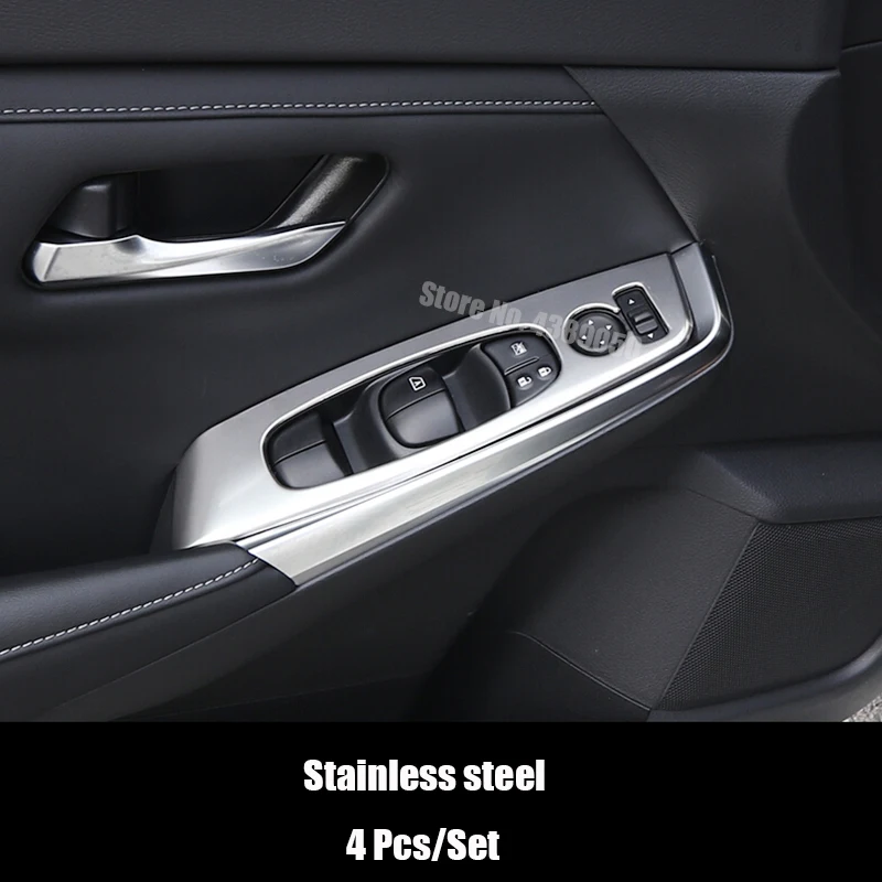 Нержавеющая сталь для Nissan Sentra, аксессуары LHD, двери, окна, стекло, Лифт, переключатель управления, панель, крышка, отделка автомобиля, Стайлинг, 4 шт