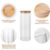 Glass Food Storage Containers Set,Airtight Food Jars with Bamboo Wooden Lids  Kitchen Canisters For Sugar Candy Cookie 3