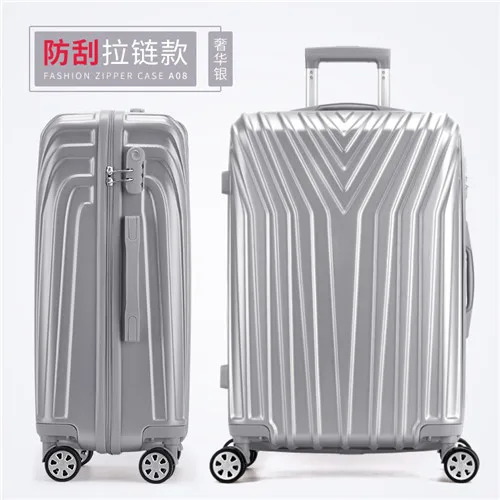 zipper style CHENGZHI чемодан на колесиках алюминиевая рама/молния 2" 22" 2" 26" 29 дюймов Ретро ABS чемодан на колесиках Спиннер колеса переноска ons дорожная сумка - Цвет: zipper style