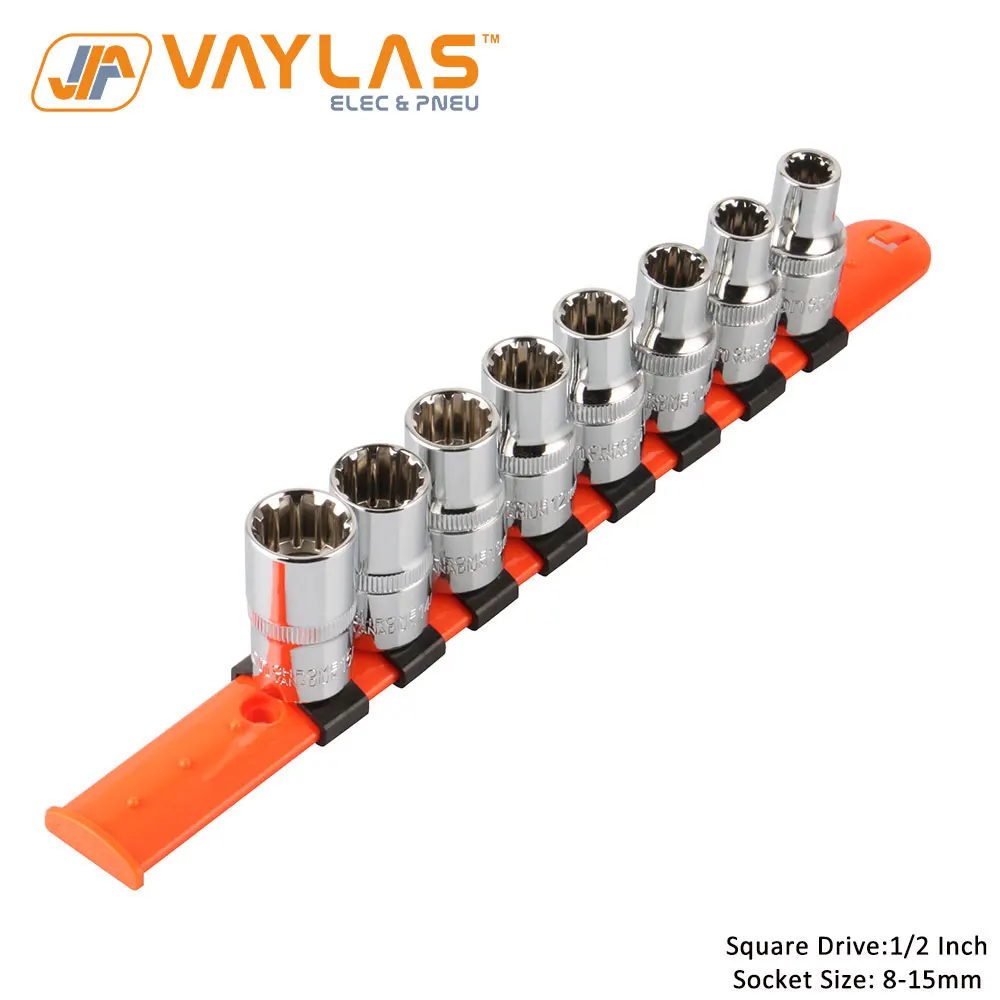Socket Set Torque Wrench Accessories 1/2" Square Drive 8 15mm For