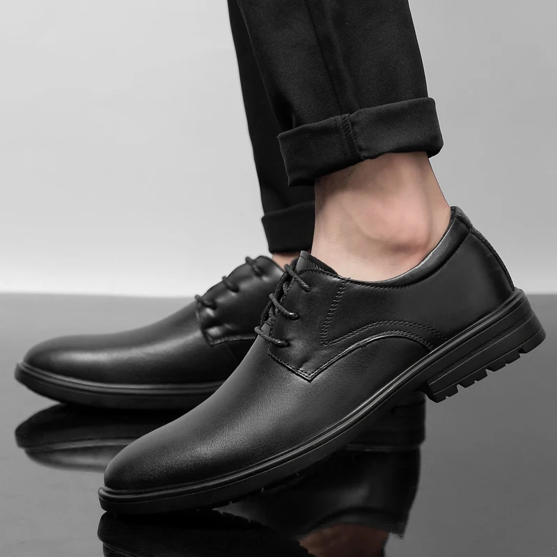 

Italian Style Men Flats Genuine Leather Shoes lace up Handmade sewing Men Oxfords Zapatos Hombres Fashion Men business Shoes s5
