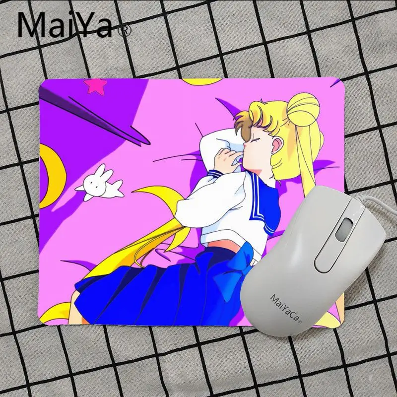 No Lock Edge18x22cm Maiya Высокое качество аниме Сейлор Мун резиновая мышь прочный Настольный коврик для мыши Лидер продаж игровой коврик мышь - Цвет: No Lock Edge18x22cm