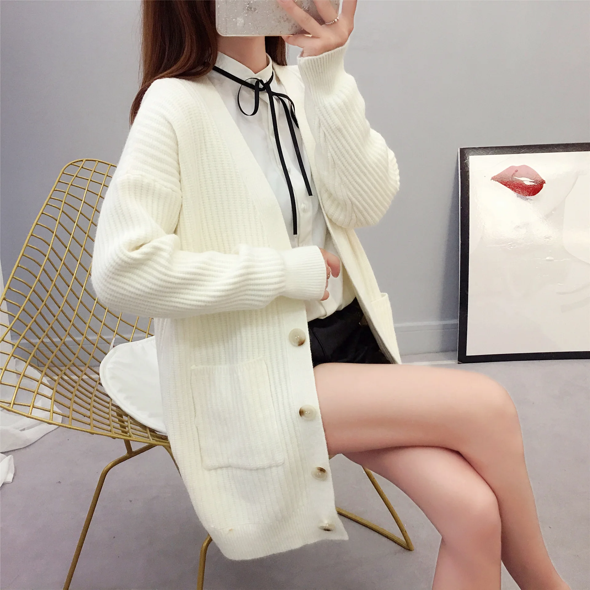 

Very Fairy Women's Cardigan Sweater Women's Outdoor Fall And Winter Clothes 2019 New Style WOMEN'S Dress Mid-length Knitted Coat