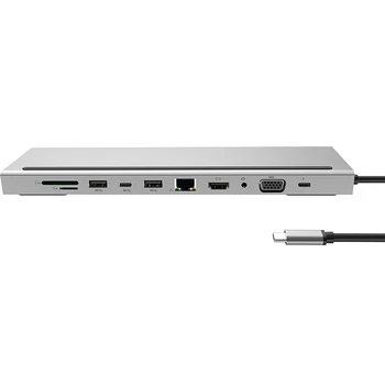 

Type-C Multi-Function Docking Station, Type-C Hub, High-Speed USB Interface, Connection to Gigabit Network, Aluminum Alloy Case,