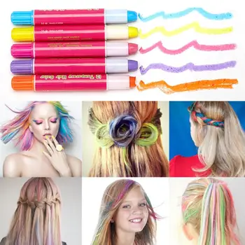

Disposable Hair Color Wax Dye Pen 12 Color Box Of Hair Dye + Gloves + Shawl + Earmuffs Long-lasting Hair Styling Cream TSLM2