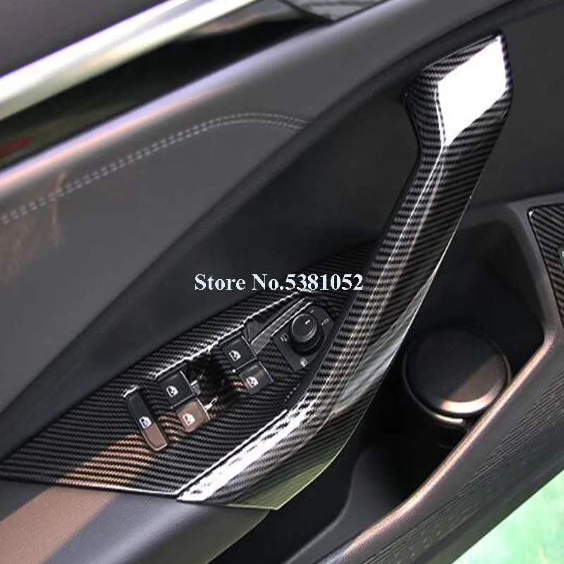 

Car Styling Interior Armrest Sticker Cover Trim Carbon Fiber Chrome For Volkswagen VW Jetta MK7 2019 2020 Auto Accessories