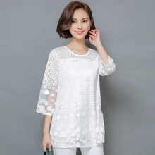 Весенняя одежда Новое Стильное платье больших размеров Шифоновая Блузка Топы больших размеров для девочек