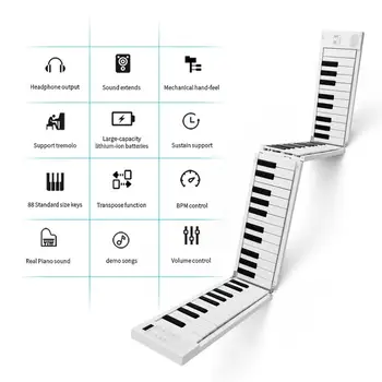 

MIDIPLUS 88 Key Electronic Keyboard Piano Foldable Piano Digital Piano MIDI keyboard Portable electric piano with Sustain Pedal
