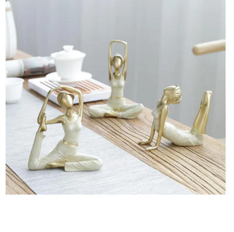 Yoga Pose Figurine, Lady Girl Figure, Creative Abstract Art, Meditation Statue, Home Bookshelf, TV Cabinet Decor, Ornament