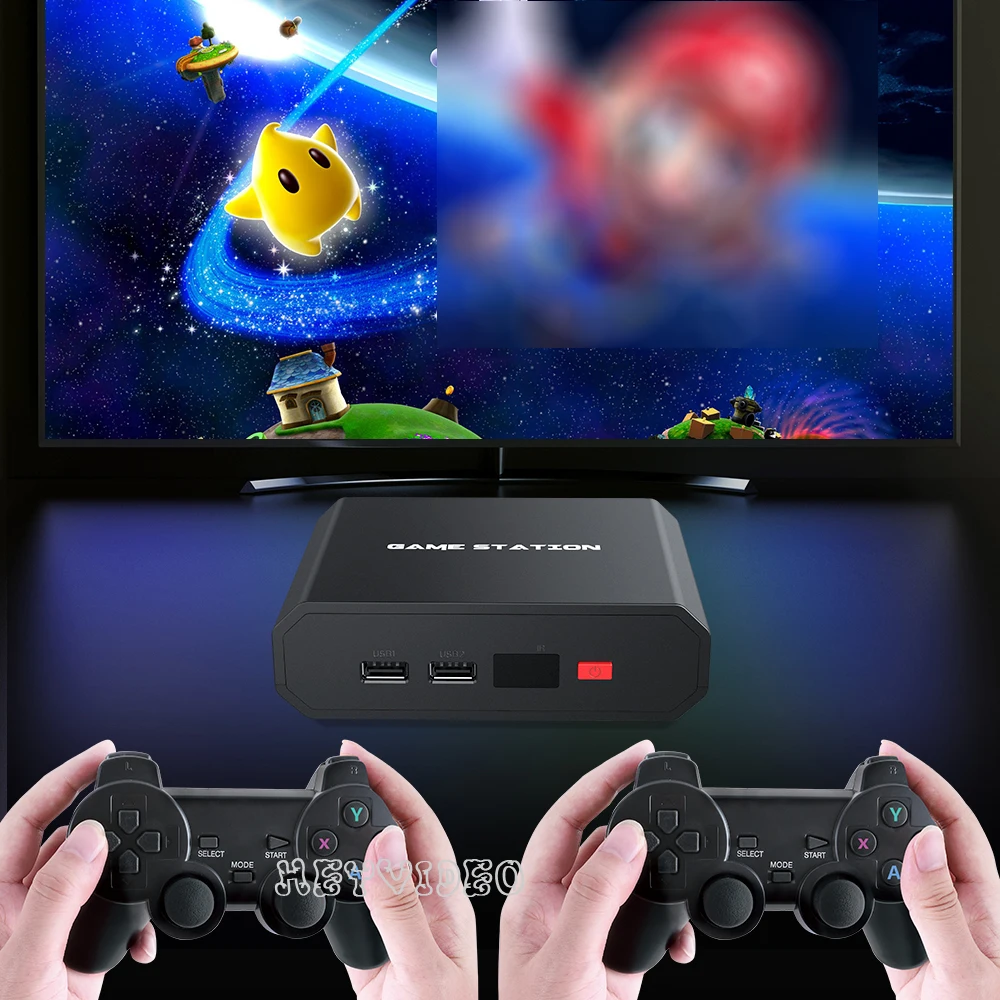 M8 Plus Game Console 4K HD Video Game Consoles with 10000+ Games Video Games Box for PS1/GBA/FC/ Dual Wireless Controllers