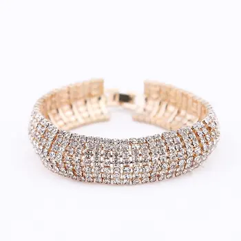 

Trendy Rhinestone Girls Bangle Charming Lady Bracelets Eye-Catching Women Chain Bracelets Elegant Female Party Ornaments