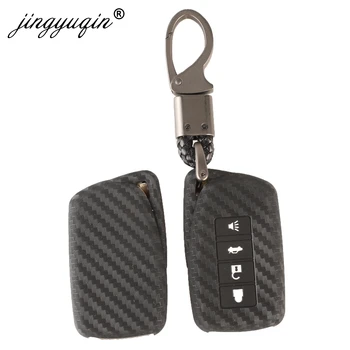 Keyforkess 10 pezzi 3 pulsanti portachiavi auto stile carbonio per Lexus NX RX GS IS ES GX LX RC 200 250 350 LS 450H 300H Set di Cover in Silicone