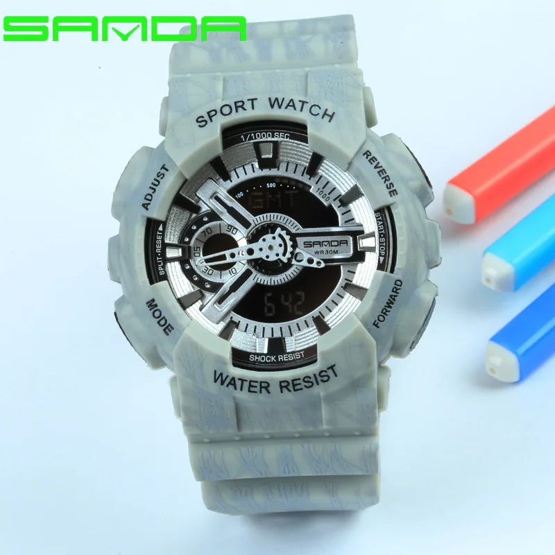 

SANDA Watch Jelly Color Multi-functional Night Light Electronic Watch Waterproof Sports Watch Couples Shock-resistant Men And Wo