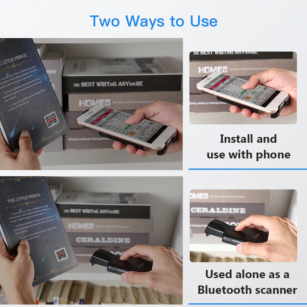 2D Back Clip Bluetooth Barcode Scanner Portable Barcode Reader Data Matrix 1D 2D QR Bar Code Scanner Android IOS System 3 2D Back Clip Bluetooth Barcode Scanner Portable Barcode Reader Data Matrix 1D 2D QR Bar Code Scanner Android IOS System - Image 3