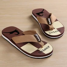 Men's Summer New Style Slippers Flat Round Toe Flip Flops Casual Shoes Comfortable and Lightweight Outdoor Open-toed Beach Shoes