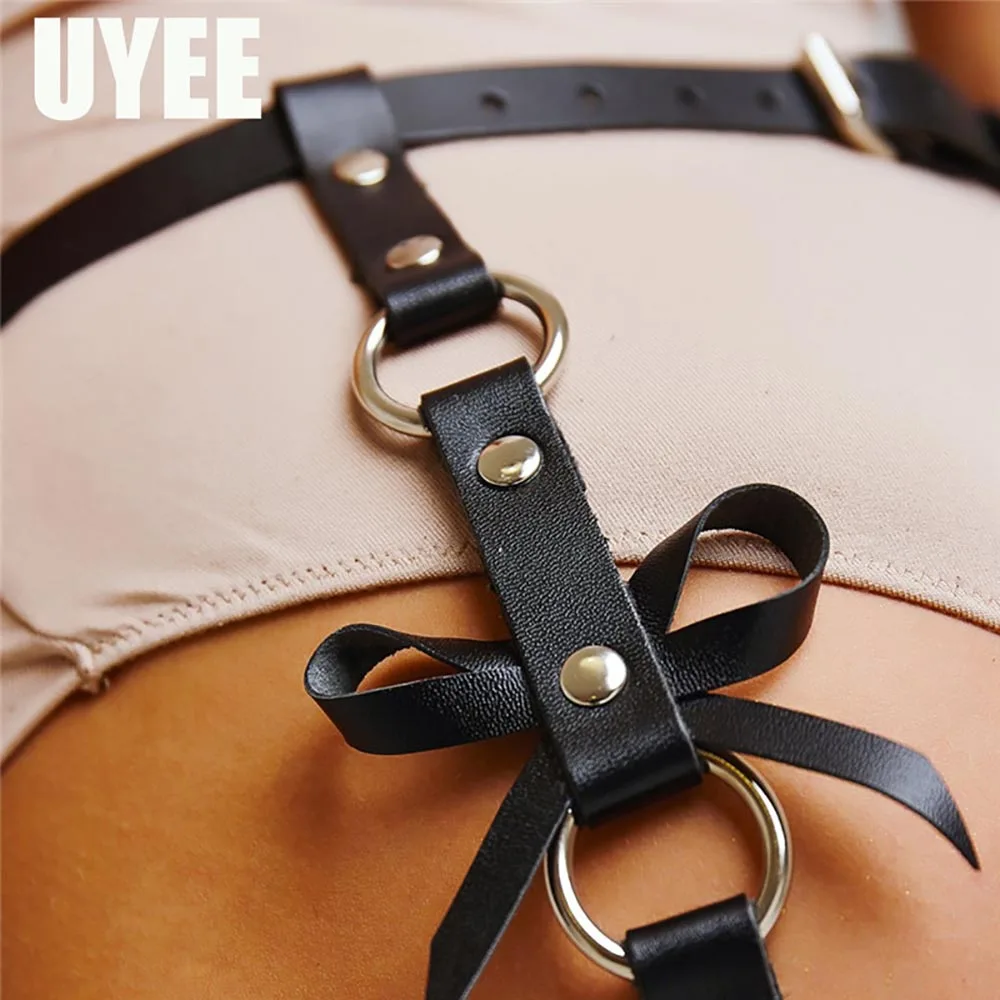 UYEE кожаные подтяжки для женщин 2 шт женские подвязки наборы для Lingeire BDSM jartier сексуальные женские жгут готика, Харадзюку