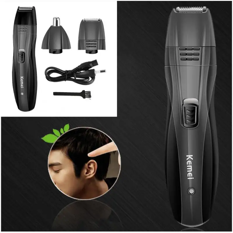 KEMEI 3 In 1 Multifunction Hair Clippers Set Beard Shaving Nose Hair Cutting Razor Nose Hair Trimmer Shaver