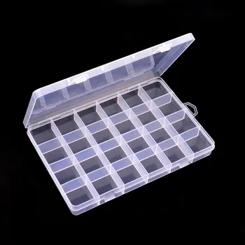

1 Plastic 24 Grid Storage Box Slot Adjustable Packaging Transparent Toolbox Craft Storage Box Jewelry Accessories Container