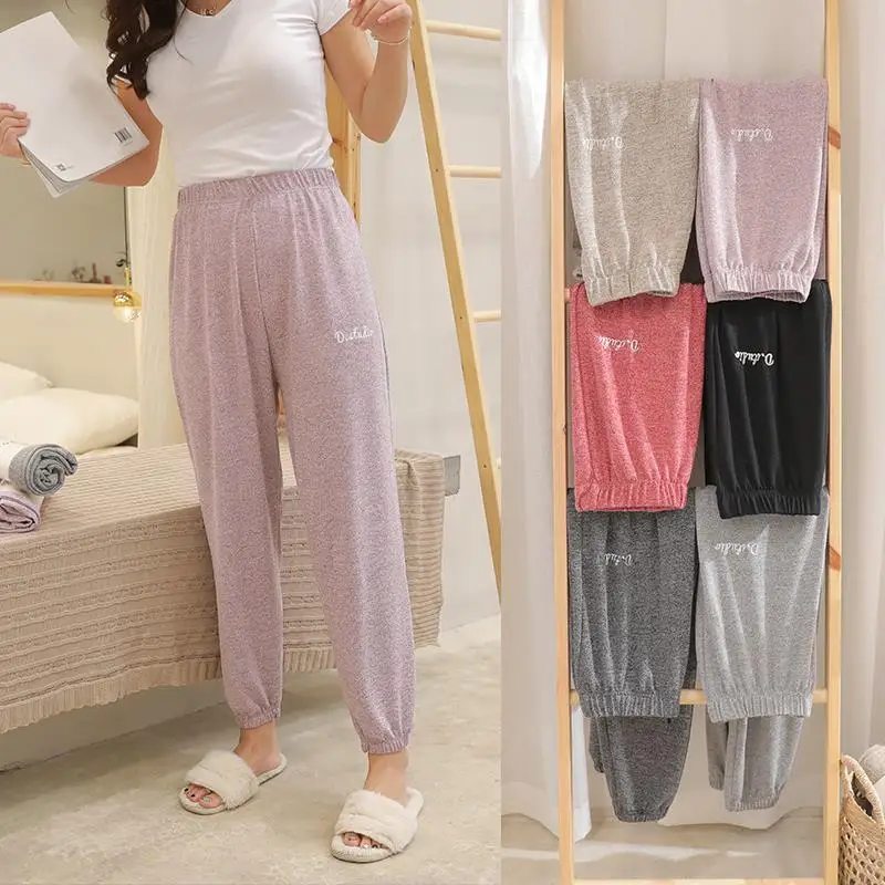 

Spring Sleep Bottom Women Cotton Long Pant Home Pajamas Soft Slip Summer Pants Big Size Casual 2020 New Fashion Sleepwear