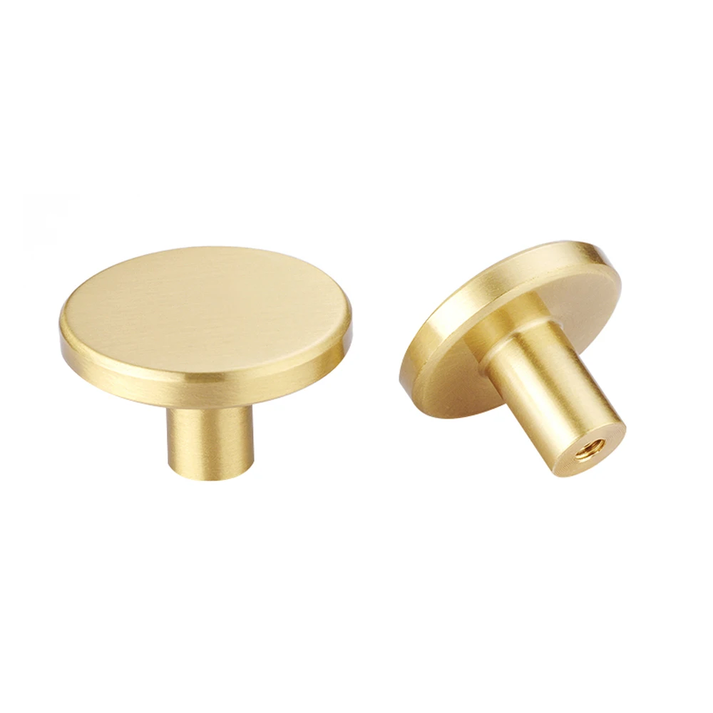 

Brass single hole handle modern minimalist furniture cabinet knob door round drawer handle
