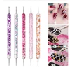 5 Pcs/set Nail Art Dotting Pen Crystal Beads Handle Dual-ended Drawing Painting Rhinestones Manicure Tools 2
