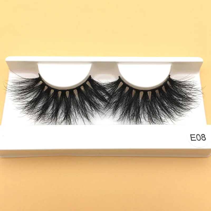 E08 white tray Настоящие норковые ресницы, норковые ресницы, пряди, бесплатно, 3D, 25 мм, ресницы, мягкие драматические ресницы E10 Maquiagem - Цвет: E08 white tray