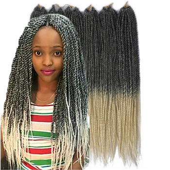 

6Packs 14" 18" 24" Senegalese 2S Twist Crochet Hair Braids Small Havana Mambo Twist Braiding Hair Extension( Free Shipping)