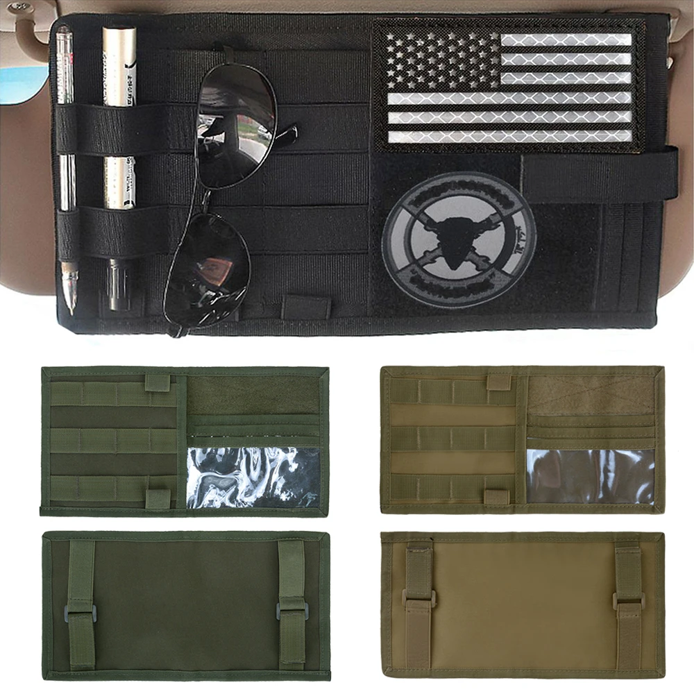 Tactical MOLLE Vehicle Visor EDC Tool Pouch Car Sun Visor Organizer CD