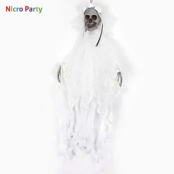 

Nicro Black White Green Gauze Halloween Hanging Ghost Pendant Haloween Party Decor Event Party Supplies Bar Props #Oth202