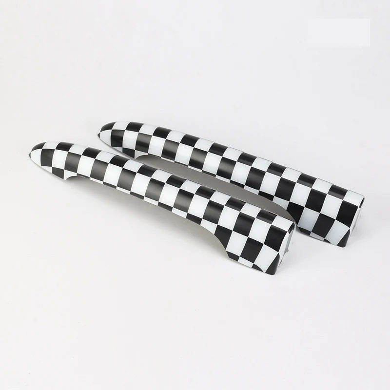 Black white plaid Автомобильная багажная дверная ручка, декоративная крышка, внешняя отделка, авто Стайлинг, аксессуары для MINI Clubman F54 R55 Wagon, наклейка на багажник - Название цвета: Black white plaid