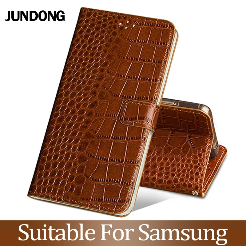 

Flip Case For Samsung Galaxy S6 S7 edge S8 S9 S10 Plus A10 A30 A50 A70 Cowhide For Note 8 9 10 A5 A7 A8 2018 J5 J7 2017 case