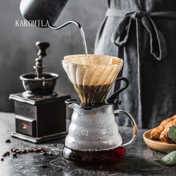 

Glass Coffee Pot Cloud Shaped Coffee Kettle Heat Resistant Teapot Coffee Utensils Hand brewed coffee filter set with V60