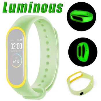 

Luminous Silicon Wrist Strap For XIAOMI MI Band 5 Watch Bands Fluorescence Sport Comfy Soft Bracelets correa de reloj