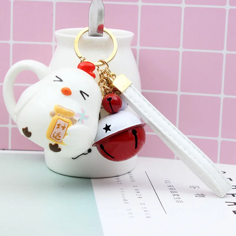 High-end wholesale chicken cute cartoon bell girl car keychain small pendant gift | Украшения и аксессуары