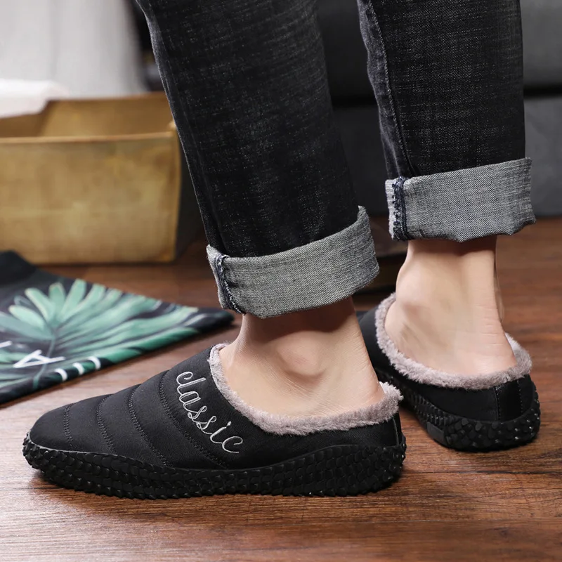 

Winter Extra Large 45 Slipper Cotton-padded Shoes 46 Men Household 47 plus Velvet Warm Extra-large No. 48 Thick Anti-slip Cotton