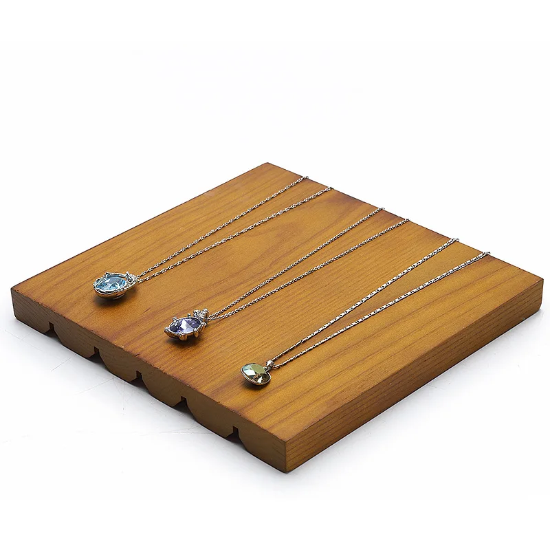 Solid Wood V Groove Ring Frame Creative Decoration Home Jewelry Shelf Tray Counter Display Ring Frame Jewelry Display Props