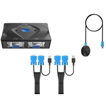 Aliexpress - 2 Port KVM Smart Switch 2 in 1 Out with Desktop Controller Switch USB Mouse Keyboard Printer Switcher VGA KVM Sharer