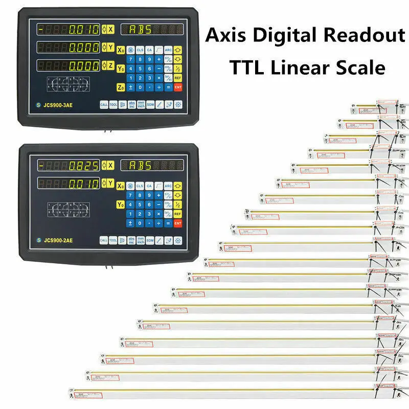 2 Axis//3 Axis Digital Readout DRO Display Linear Scale CNC Milling Lathe Encoder