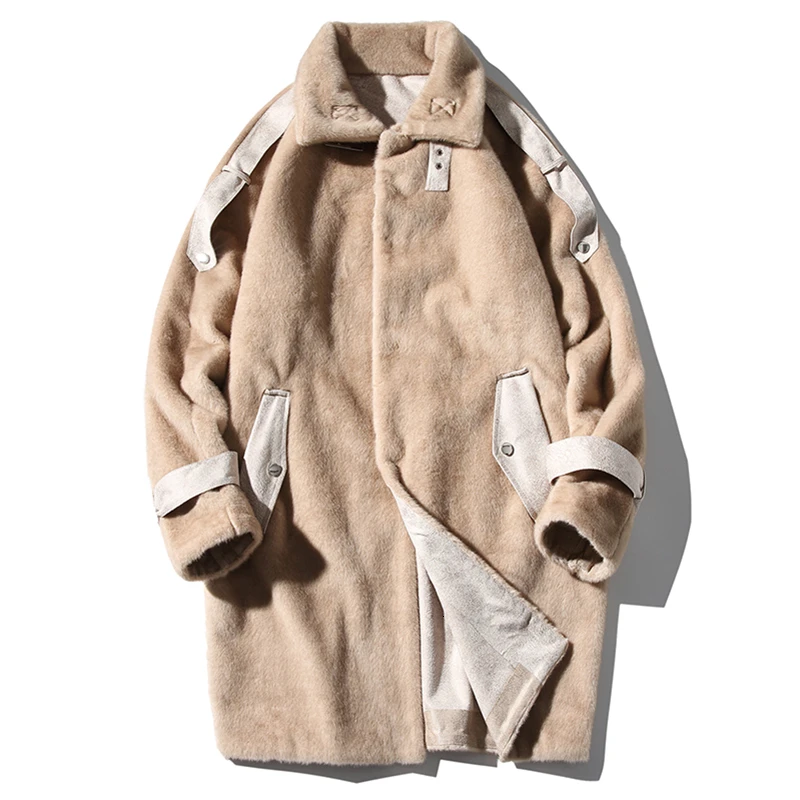 Leren Heren Jas Thick Leather Jacket Blouson Cuir Moto Homme Men Faux Leather Jacket Men Long Trench Jacket Streetwear Punk Coat