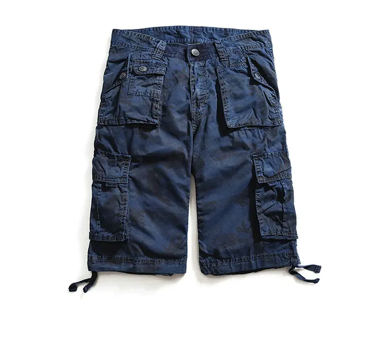 Blue Camouflage Популярные красивые летние камуфляжные шорты, мужские повседневные шорты из хлопка высокого качества, одежда размера плюс, военные короткие брюки - Цвет: Blue Camouflage