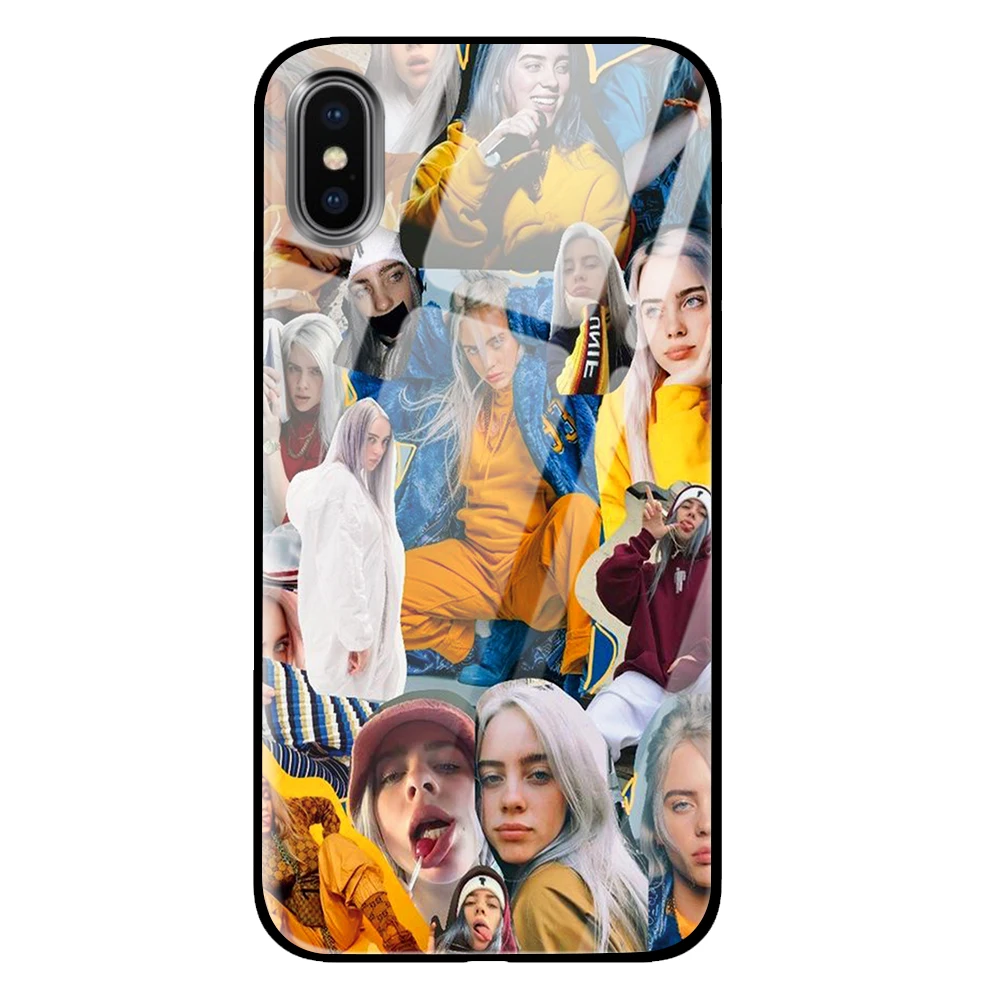 Billie Eilish для iPhone 5 5S SE 6 6s 7 8 Plus X XS Max XR закаленное стекло чехлы для телефонов - Цвет: 7