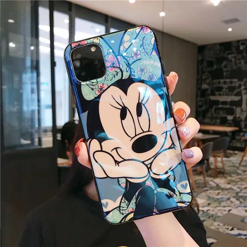 Модный чехол Blue Ray для iPhone 11 Pro, мягкий силиконовый чехол с милым рисунком Минни Маус для iPhone 7 8 6 S Plus X XR Xs Max, чехол - Цвет: 1