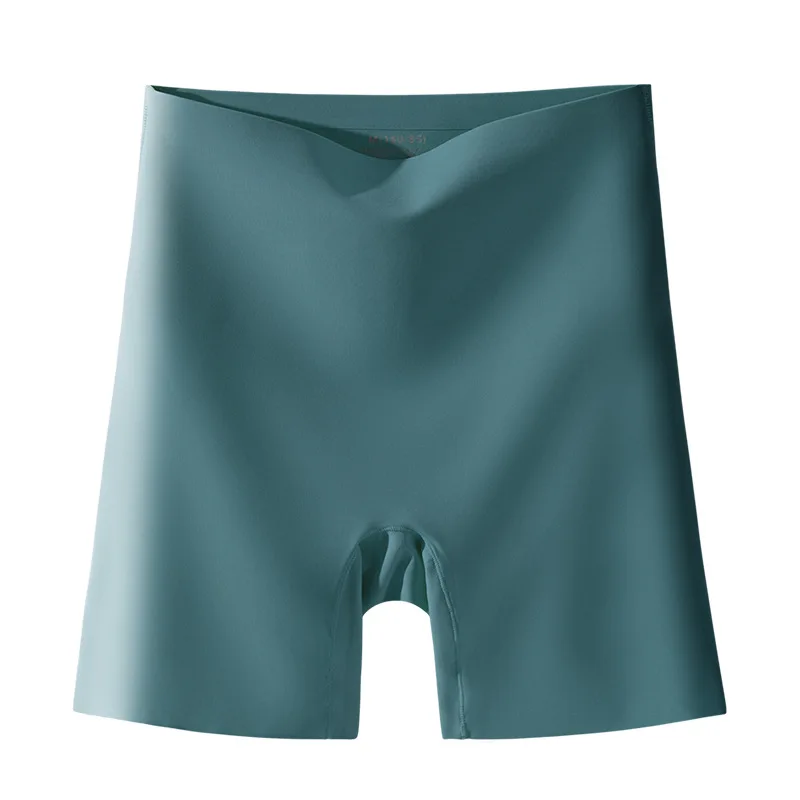 2PCS Women's Seamless Shorts Safety Pants High Waist Large Size Ice Silk Boxer Panties Anti Friction Skirt Shorts Underwear