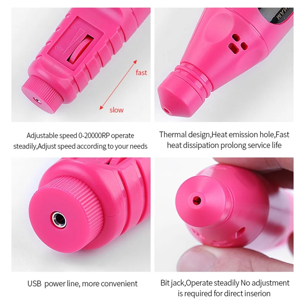 Машинка для маникюра, ручка, шлифовальный станок для ногтей, USB кабель, портативный аппарат для маникюра, набор устройств, профессиональный инструмент для дизайна ногтей# YL5