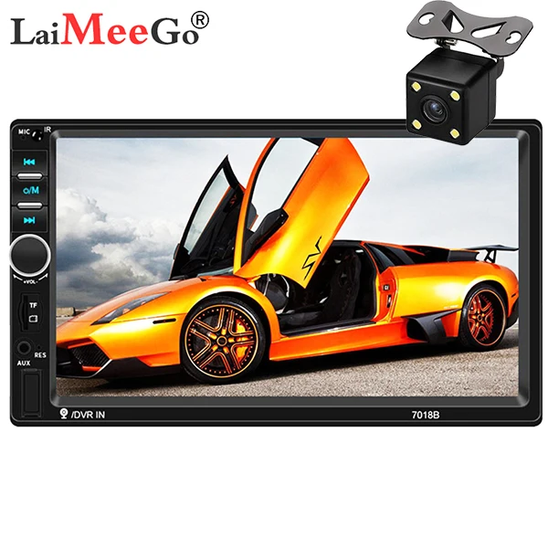7018B With cam 2 DIN Авторадио Bluetooth Mirrorlink автомобильный стерео " HD MP5 Автомобильный мультимедийный проигрыватель Aux FM входной приемник с задней камерой - Цвет: 7018B With cam