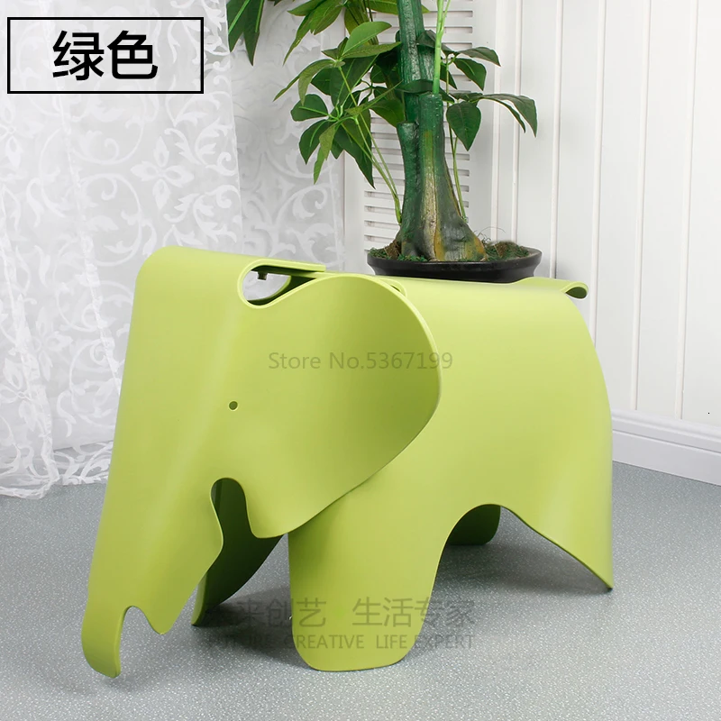 Elephant Children's Chair Kindergarten Cute Nordic Plastic Stool Baby Color Toy Stool Cartoon Animal Stool - Цвет: Армейский зеленый